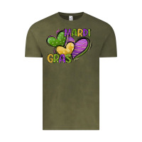 Vintage Olive mardi gras heart Vintage Tee - CowGirlArtShop