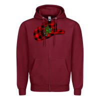 Burgundy cowboy christmas Zipper Hoodie - CowhideDigitalArt