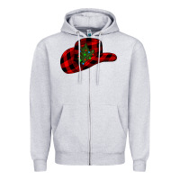Heather Grey cowboy christmas Zipper Hoodie - CowhideDigitalArt
