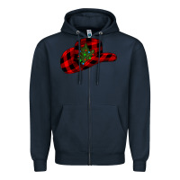 Navy cowboy christmas Zipper Hoodie - CowhideDigitalArt