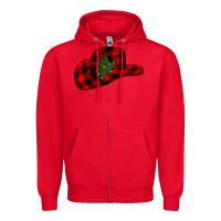 Red cowboy christmas Zipper Hoodie - CowhideDigitalArt