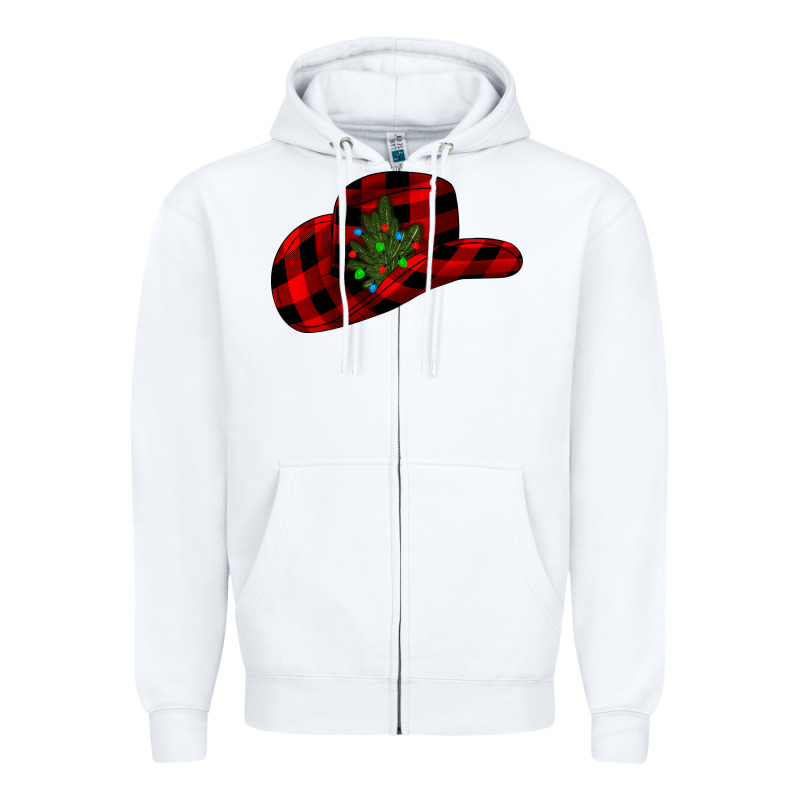 Cowboy Christmas Zipper Hoodie by CowhideDigitalArt | Teevron