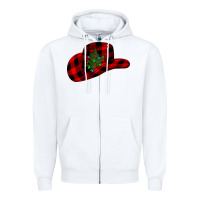 White cowboy christmas Zipper Hoodie - CowhideDigitalArt