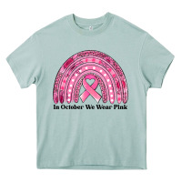 Arona in october we wear pink breast cancer awareness rainbow Heavy Core Tee - Jasminsmagicworld