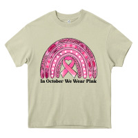 In October We Wear Pink Breast Cancer Awareness Rainbow Heavy Core Tee | Teevron