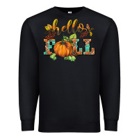 Black hello fall pumpkin Premium Sweatshirt - BarkalooDesign