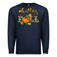 Navy hello fall pumpkin Premium Sweatshirt - BarkalooDesign