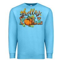 Ocean Blue hello fall pumpkin Premium Sweatshirt - BarkalooDesign