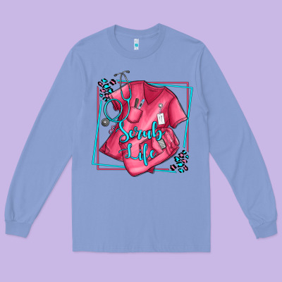 Nurse Scrub Life Olivia Long Sleeve Tee Designed By Oliviacreatesart