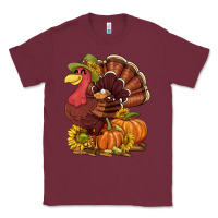 Burgundy Thanksgiving turkey with pumpkin and sunflower Classic Tee - NancyCooperArtShop