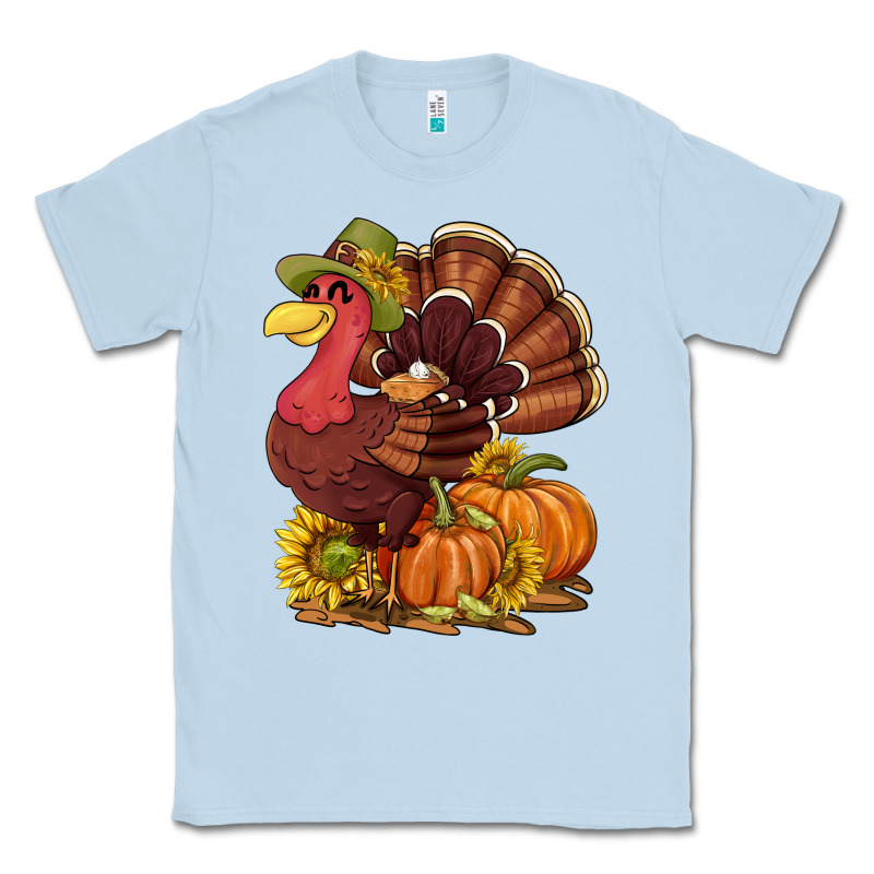 Thanksgiving Turkey With Pumpkin And Sunflower Classic Tee by NancyCooperArtShop | Teevron