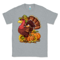 Heather Grey Thanksgiving turkey with pumpkin and sunflower Classic Tee - NancyCooperArtShop