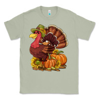 Matcha Thanksgiving turkey with pumpkin and sunflower Classic Tee - NancyCooperArtShop