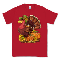 Red Thanksgiving turkey with pumpkin and sunflower Classic Tee - NancyCooperArtShop