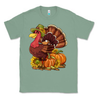 Sage Thanksgiving turkey with pumpkin and sunflower Classic Tee - NancyCooperArtShop