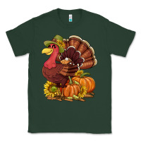 Sports Green Thanksgiving turkey with pumpkin and sunflower Classic Tee - NancyCooperArtShop