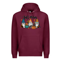 Burgundy Fall Vibes Gnomes Premium Hoodie - RanaPortraitStore