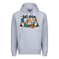 Heather Grey Fall Vibes Gnomes Premium Hoodie - RanaPortraitStore