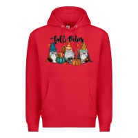 Red Fall Vibes Gnomes Premium Hoodie - RanaPortraitStore