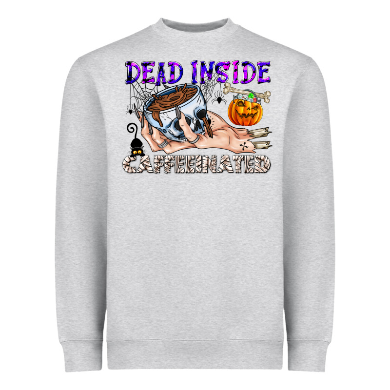 Dead Inside Caffeinated Heavyweight Sweatshirt by CowhideDigitalArt | Teevron