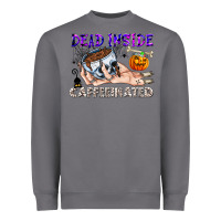 Storm Dead Inside Caffeinated Heavyweight Sweatshirt - CowhideDigitalArt