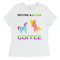 White Before After Coffee Ladies Tee - Bettercallsaul
