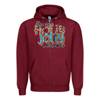 Burgundy have a holly jolly christmas Zipper Hoodie - CowhideDigitalArt