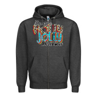 Charcoal Heather have a holly jolly christmas Zipper Hoodie - CowhideDigitalArt