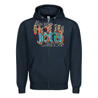 Navy have a holly jolly christmas Zipper Hoodie - CowhideDigitalArt