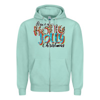 Seafoam have a holly jolly christmas Zipper Hoodie - CowhideDigitalArt