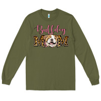 Army Green Bulldog Mom Long Sleeve Tee - Jasminsmagicworld