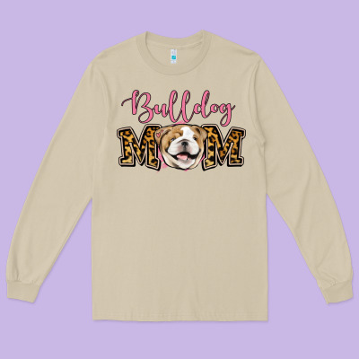 Bulldog Mom Long Sleeve Tee Designed By Jasminsmagicworld