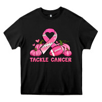 Black tackle cancer pumpkins football and ribbon breast cancer awareness Heavy Core Tee - Jasminsmagicworld