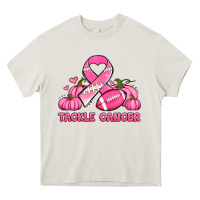 Tackle Cancer Pumpkins Football And Ribbon Breast Cancer Awareness Heavy Core Tee | Teevron