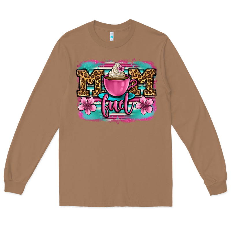 Mom Fuel Coffee Cup Long Sleeve Tee by OliviaCreatesArt | Teevron