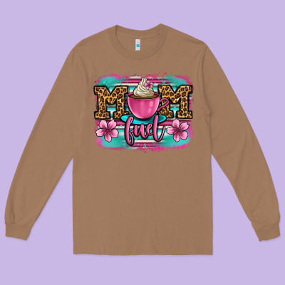 Mom Fuel Coffee Cup Long Sleeve Tee Designed By Oliviacreatesart