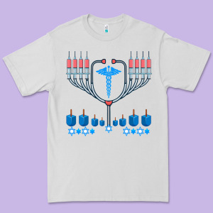 Jewish Hanukkah Chanukah Doctor Medical Menorah  Gifts Premium Tee Designed By Trangstudio