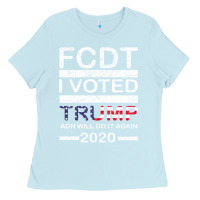 Baby Blue hell yeah i voted trump and will do it again 2020 Ladies Tee - Bettercallsaul