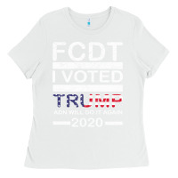 White hell yeah i voted trump and will do it again 2020 Ladies Tee - Bettercallsaul