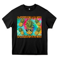 Black summer pineapple Heavy Core Tee - BarkalooDesign