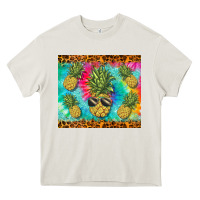 Cream summer pineapple Heavy Core Tee - BarkalooDesign