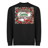 Black Running on Coffee And Christmas Heavyweight Sweatshirt - CowhideDigitalArt