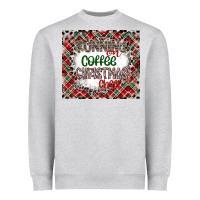 Heather Grey Running on Coffee And Christmas Heavyweight Sweatshirt - CowhideDigitalArt
