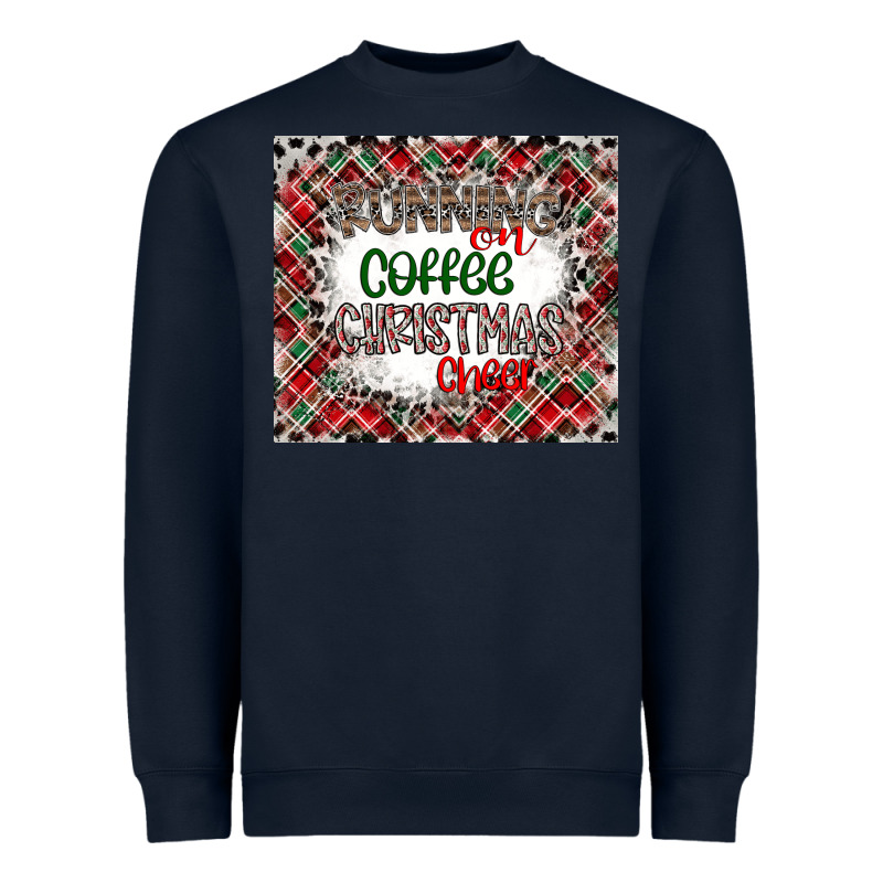 Running On Coffee And Christmas Heavyweight Sweatshirt by CowhideDigitalArt | Teevron