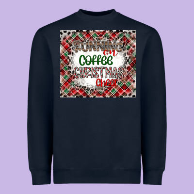 Running On Coffee And Christmas Heavyweight Sweatshirt Designed By Cowhidedigitalart