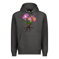 Charcoal Heather Bitterroot Flower Premium Hoodie - LillyAllenDesigns
