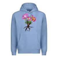 Colony Blue Bitterroot Flower Premium Hoodie - LillyAllenDesigns