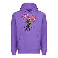 Purple Bitterroot Flower Premium Hoodie - LillyAllenDesigns