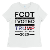 White hell yeah i voted trump and will do it again 2020 Ladies Tee - Bettercallsaul