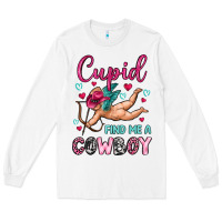 White cupid find me a cowboy Long Sleeve Tee - OliviaCreatesArt
